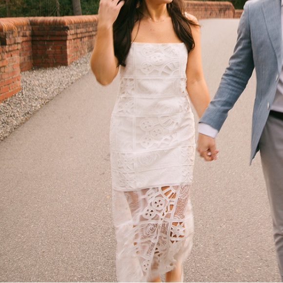 Alexis Bronze Midi Dress White - Picture 4 of 7